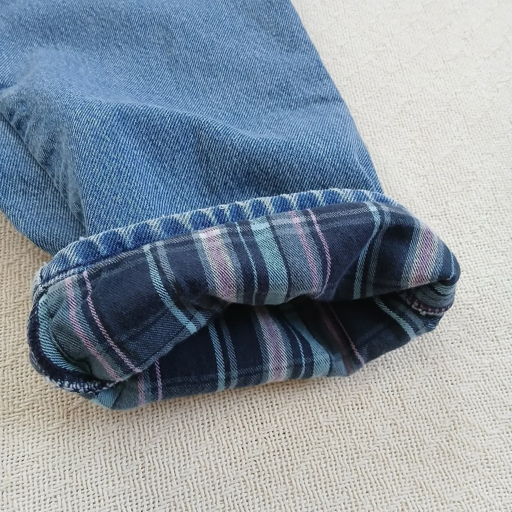 ll bean ♡ flannel lined original fit relaxed jeans 12 gorpcore vintage cabincore